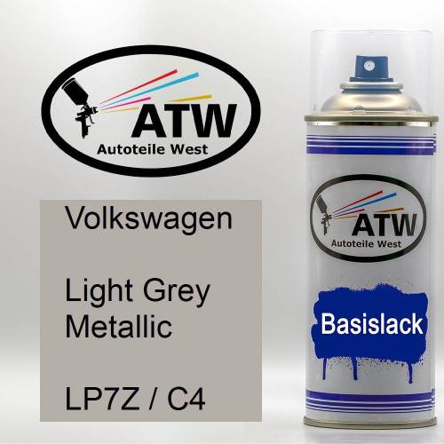 Volkswagen, Light Grey Metallic, LP7Z / C4: 400ml Sprühdose, von ATW Autoteile West.